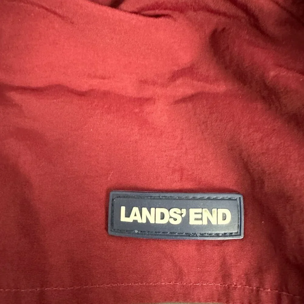 Lands' End Men's Nylon Jacket Size L 42-44 Burgundy